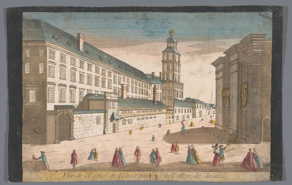 Gezicht op het Observatorium en het Jezuïetencollege te Rome (1700 - 1799) by anonymous