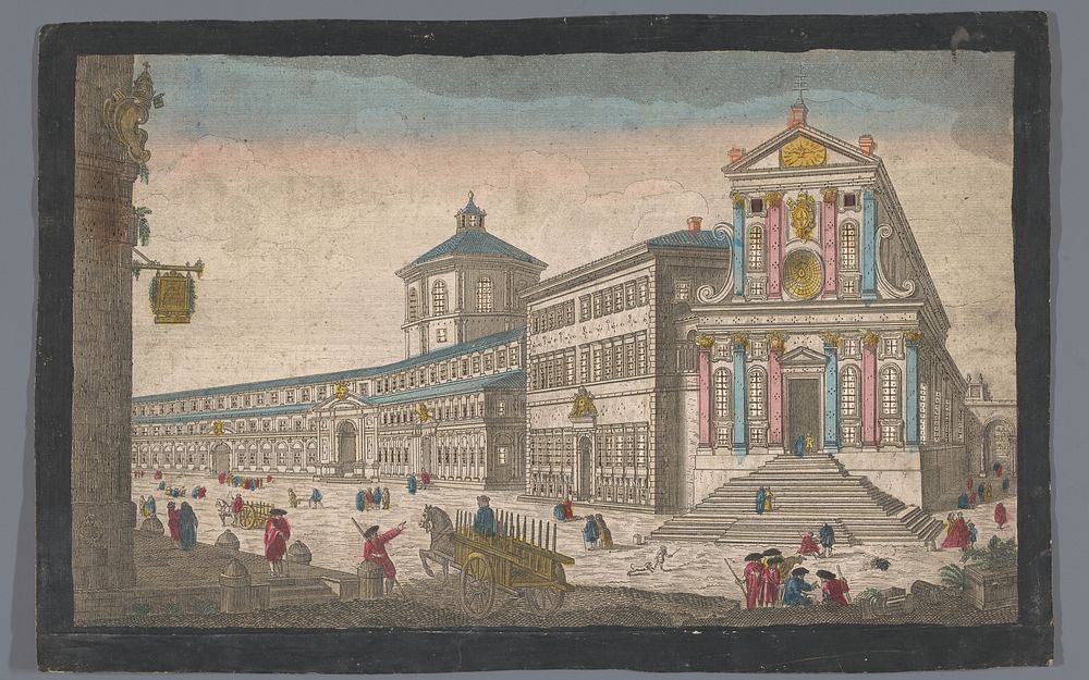 Gezicht op de kerk Santo Spirito in Sassia te Rome (1745 - 1775) by Jean François Daumont and anonymous