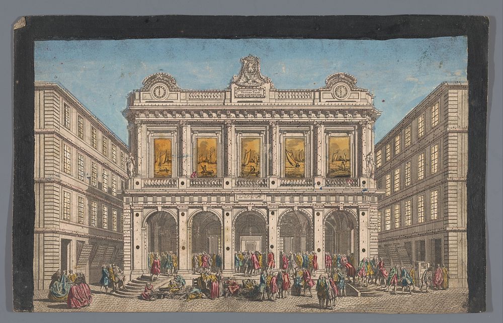 Gezicht op de Beurs te Lyon (1745 - 1775) by Jean François Daumont and anonymous