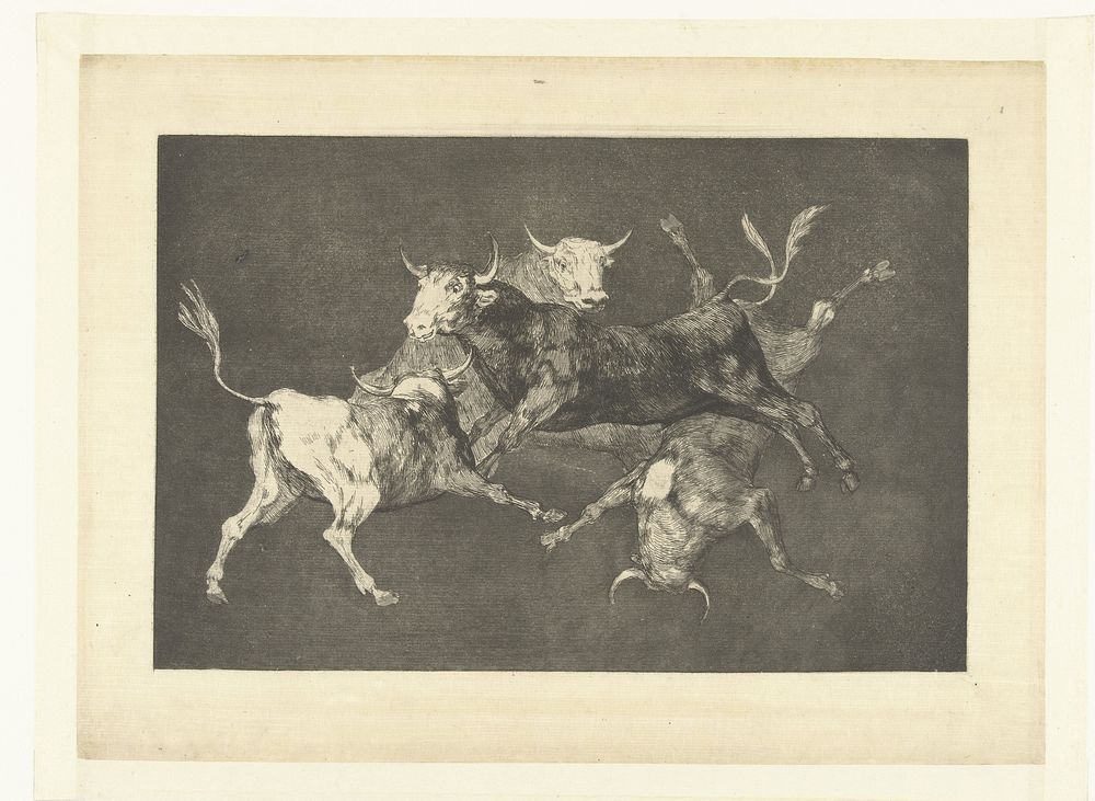 Dwaasheid van de kleine stieren (1815 - 1820) by Francisco de Goya and Francisco de Goya
