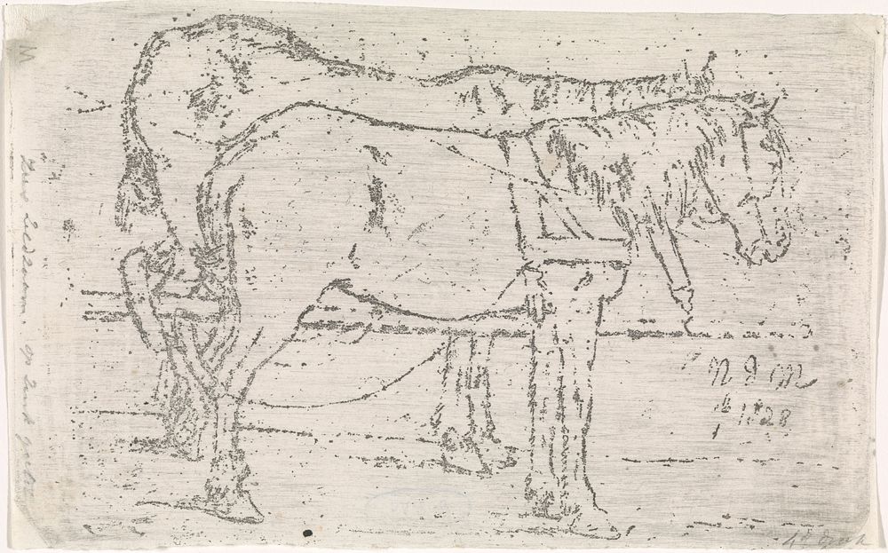 Span paarden (1828) by Anthonie Willem Hendrik Nolthenius de Man