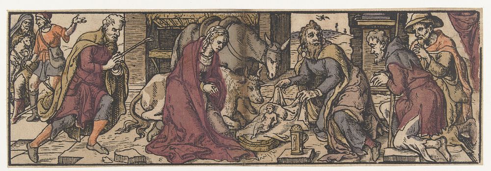 Aanbidding der herders (1540 - 1560) by Monogrammist AI 16e eeuw