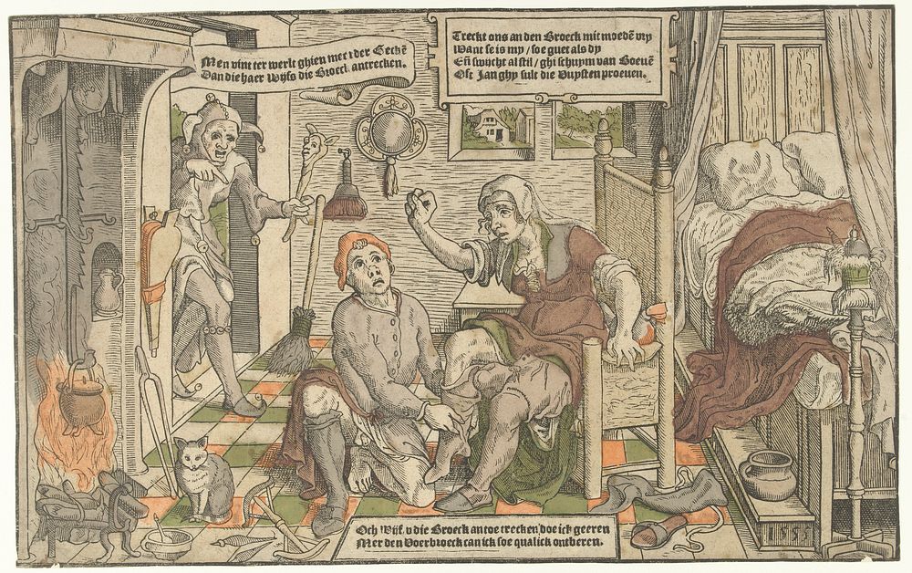 De vrouw de broek aantrekken (1555) by anonymous