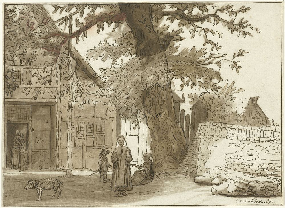 Herberg te Anrath (1759 - 1760) by Cornelis Ploos van Amstel, Lambert Doomer and Gerbrand van den Eeckhout