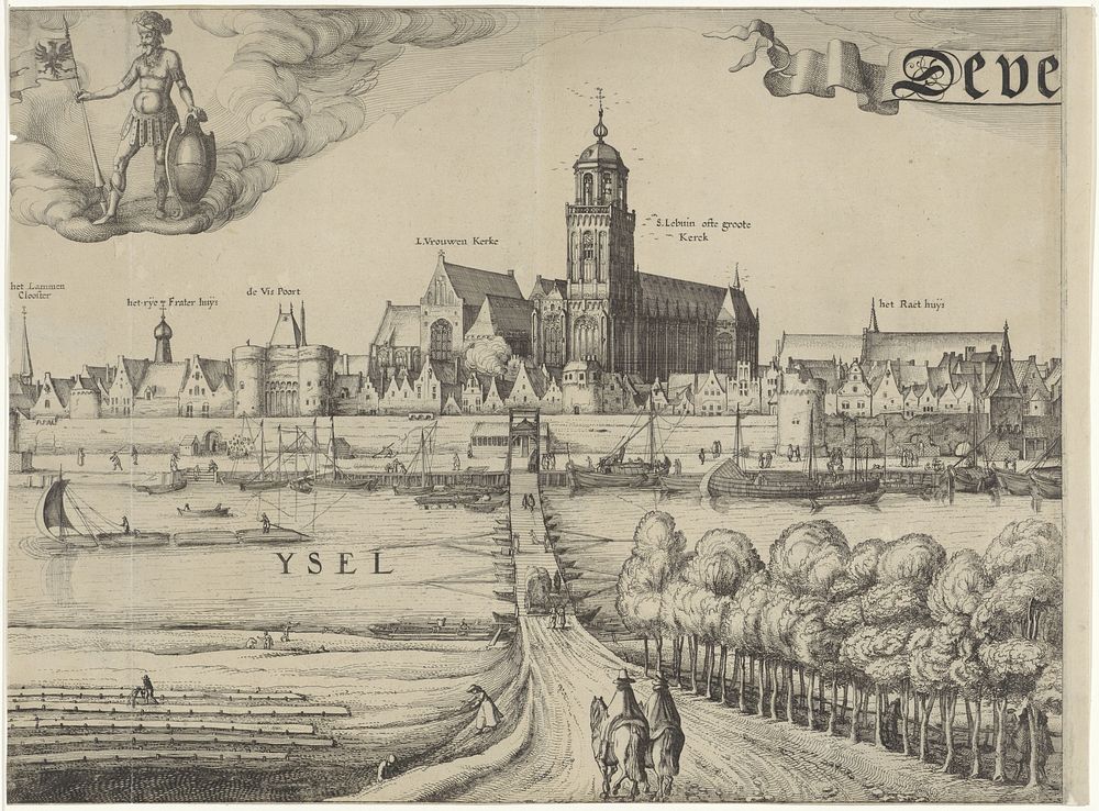 Profiel van Deventer (plaat II) (1615) by Claes Jansz Visscher II, Monogrammist DMD and Claes Jansz Visscher II