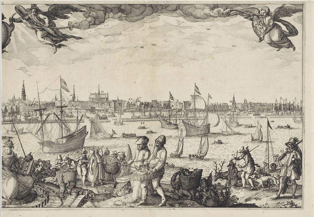 Profiel van Amsterdam, gezien vanaf het IJ (plaat 3) (1611) by Claes Jansz Visscher II, Pieter Bast, Claes Jansz Visscher…