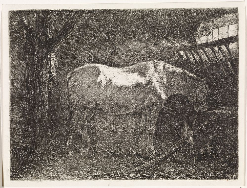 Paard in stal (1860 - 1894) by Jan Vrolijk and Wouter Verschuur 1812 1874