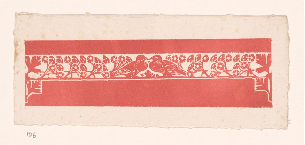 Ornamentele rand met duiven (c. 1910) by Bernard Willem Wierink
