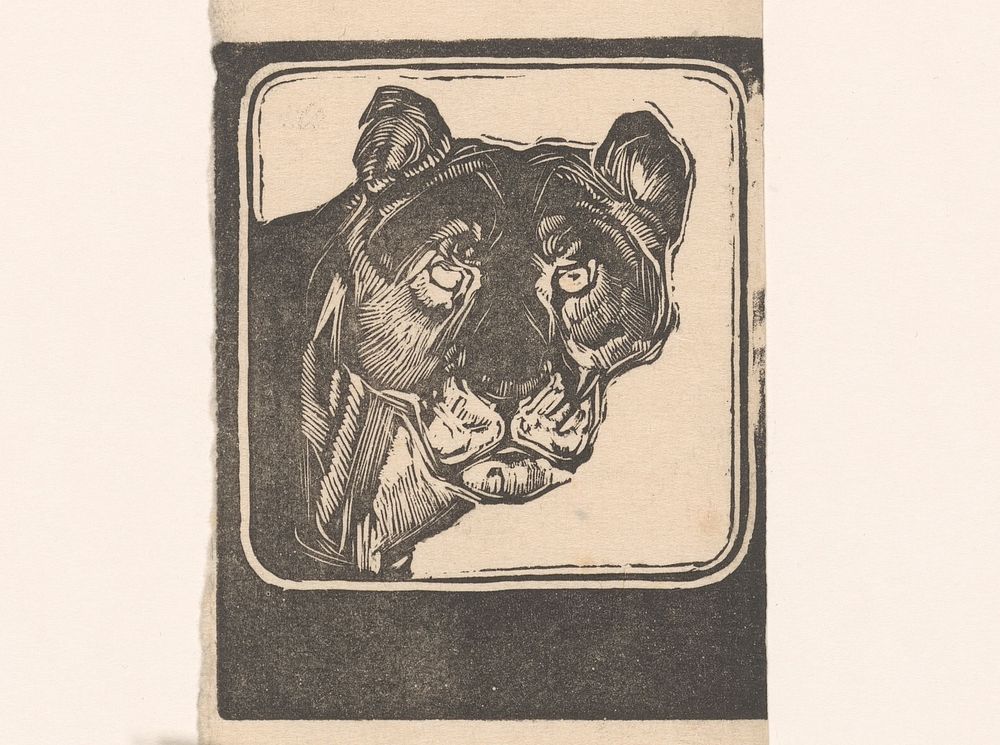 Kop van een leeuwin (1866 - 1939) by Bernard Willem Wierink