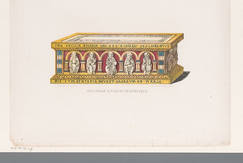 Draagbaar altaar uit de elfde eeuw (1857 - 1864) by David van der Kellen 1827 1895 and Emrik and Binger