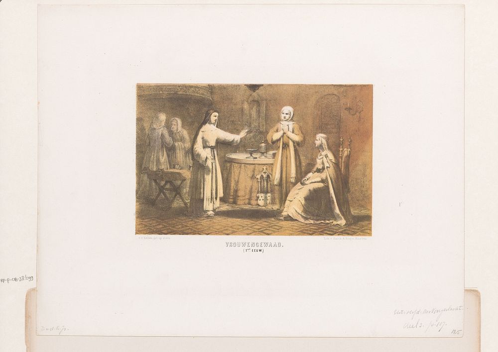 Vrouwenkleding uit de 11e eeuw (1857 - 1864) by David van der Kellen 1827 1895 and Emrik and Binger