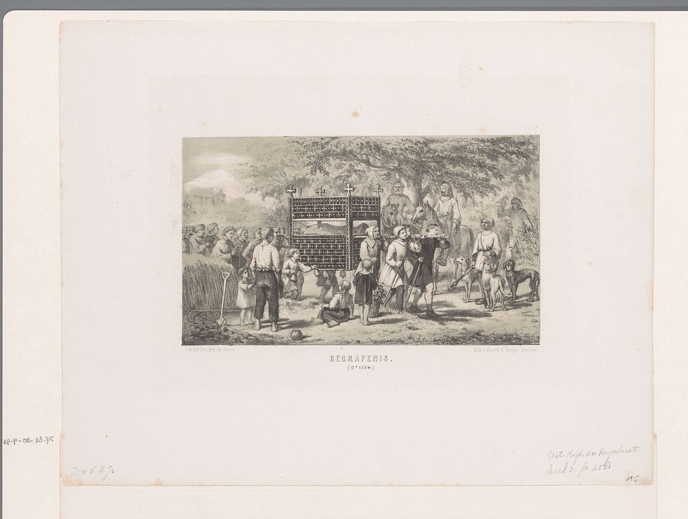 Begrafenis, 12e eeuw (1857 - 1864) by David van der Kellen 1827 1895 and Emrik and Binger