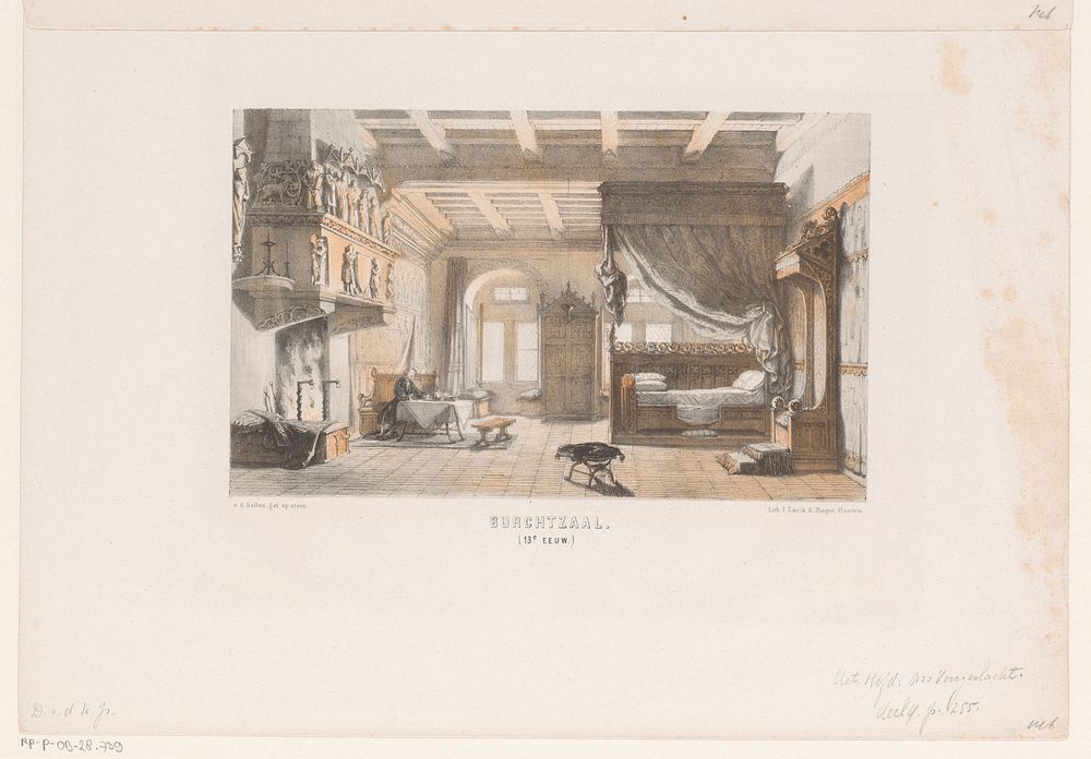 Burchtzaal, 13e eeuw (1857 - 1864) by David van der Kellen 1827 1895 and Emrik and Binger