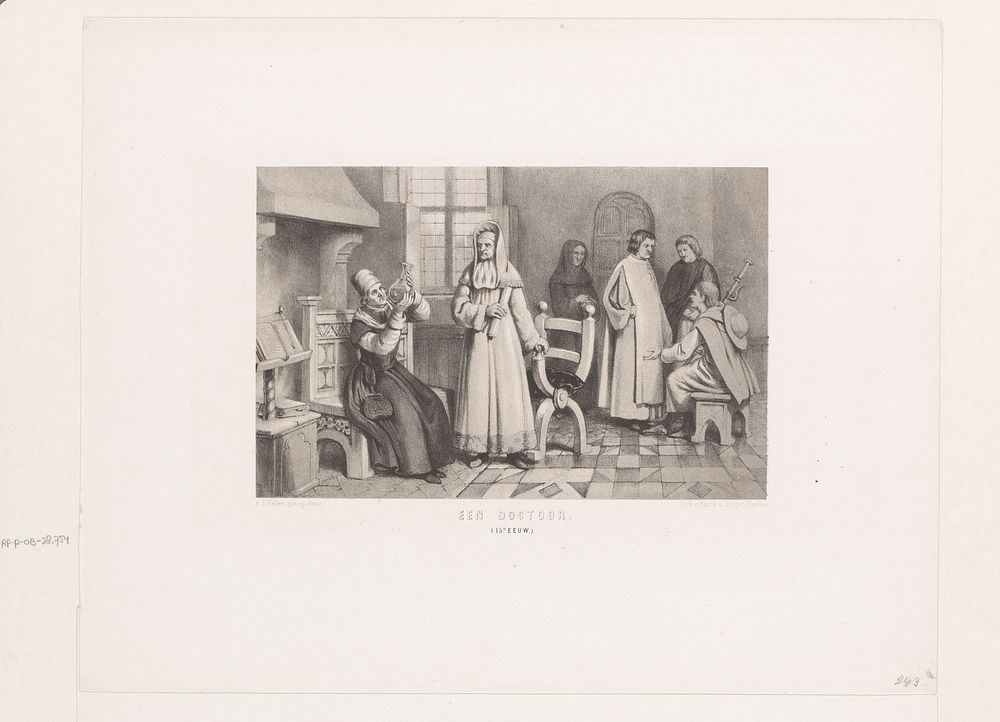 Dokter in de vijftiende eeuw (1837 - 1895) by David van der Kellen 1827 1895 and Emrik and Binger