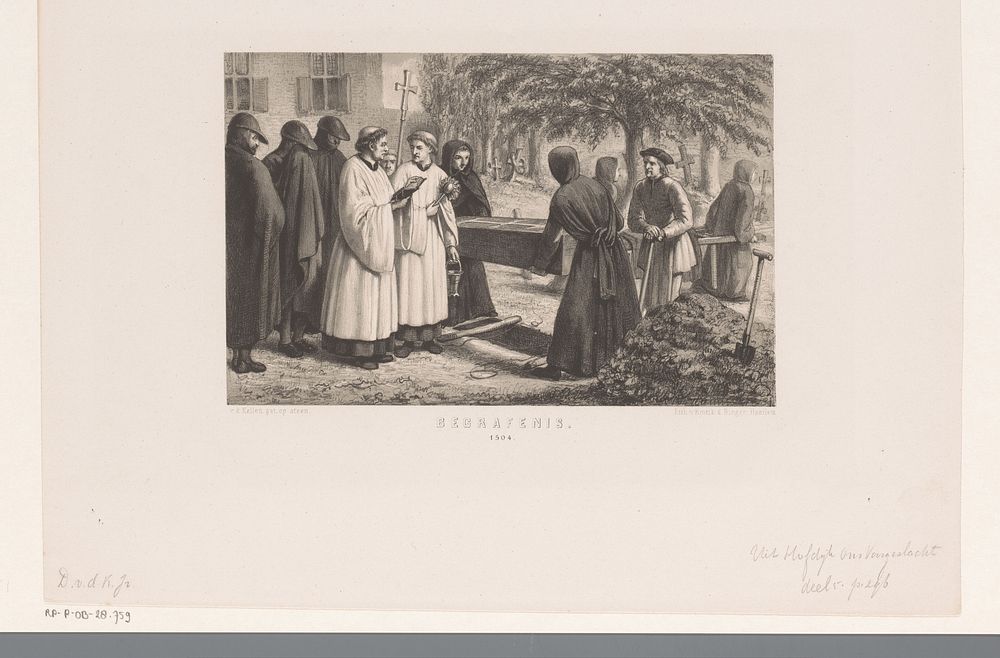 Begrafenis 1504 (1859 - 1864) by David van der Kellen 1827 1895 and Emrik and Binger