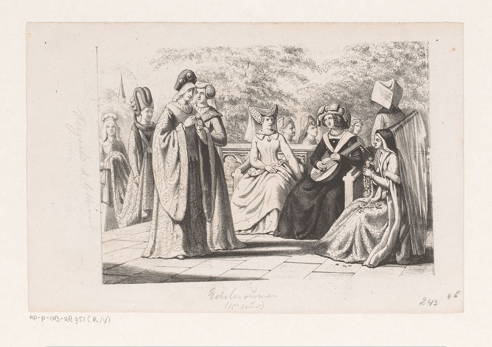 Edelvrouwen in de vijftiende eeuw (1857 - 1864) by David van der Kellen 1827 1895 and Emrik and Binger