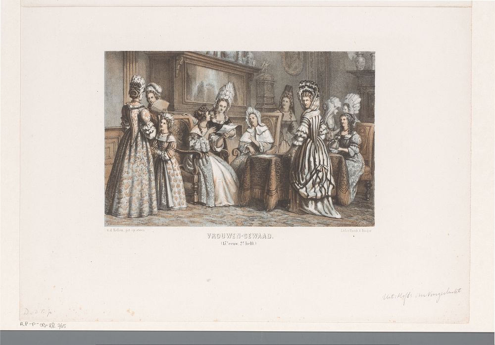 Welgestelde vrouwen in een interieur (1859 - 1864) by David van der Kellen 1827 1895 and Emrik and Binger