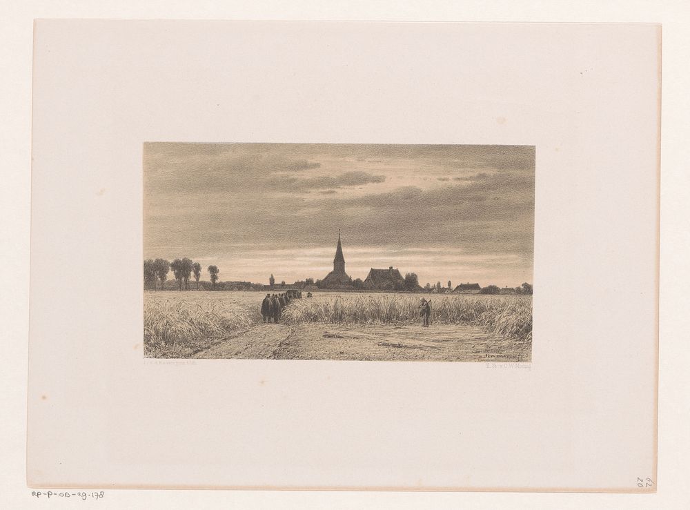 Begrafenisstoet in een korenveld (1830 - 1879) by Jacob Jan van der Maaten, Jacob Jan van der Maaten and Koninklijke…