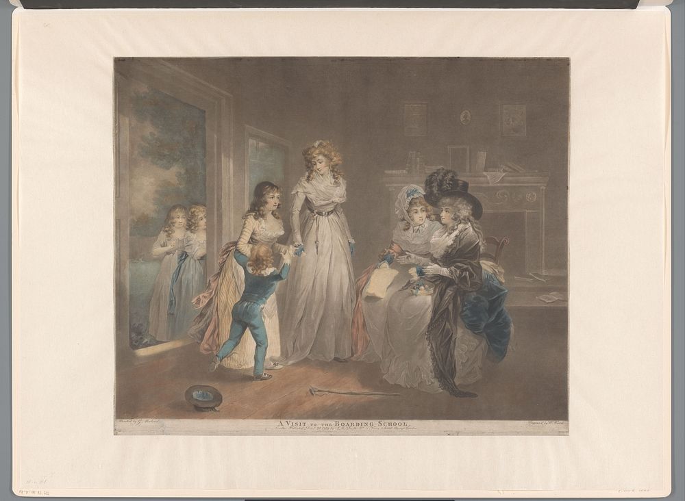 Moeder bezoekt haar dochter op de kostschool (1789) by William Ward, George Morland and John Raphael Smith