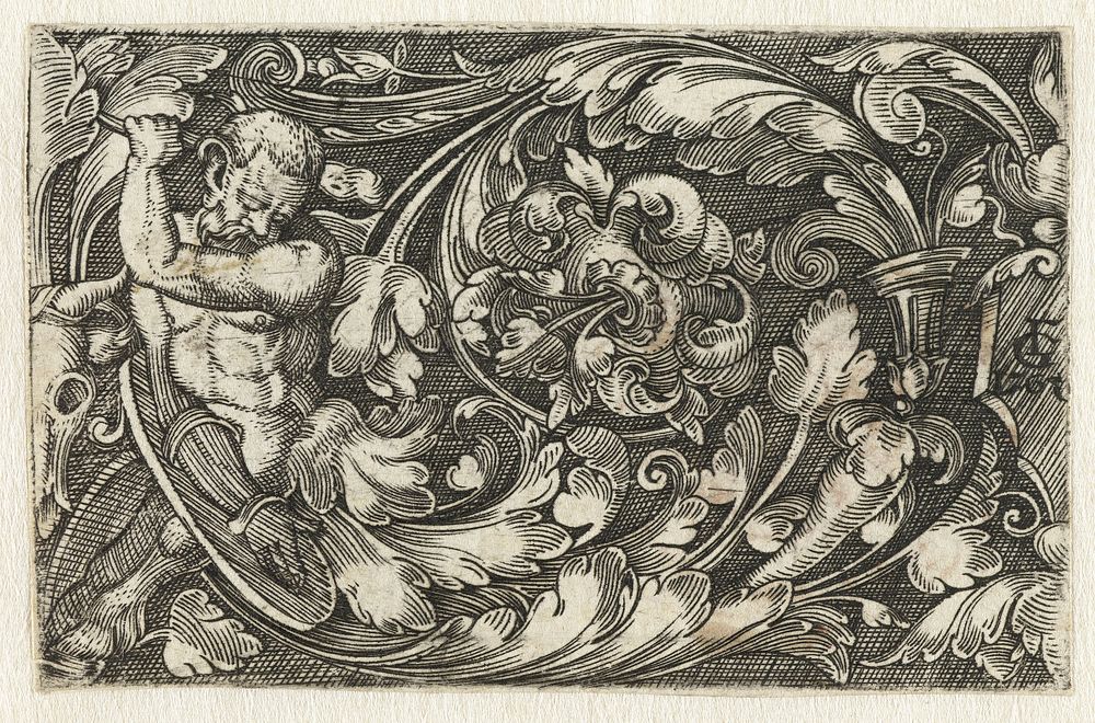 Ornament met centaur (1536) by Monogrammist FG