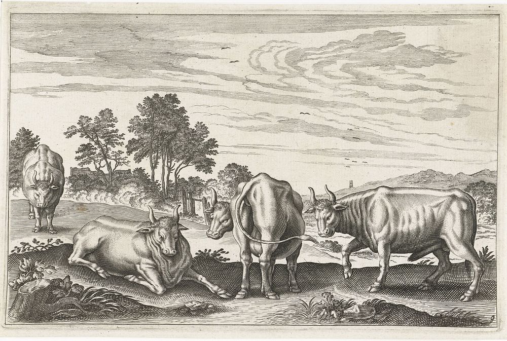 Runderen (1628 - 1679) by anonymous, Adriaen Collaert and Nicolaes Visscher I