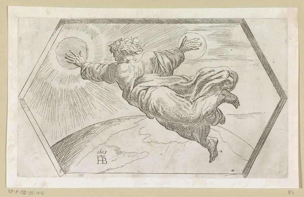 God schept de zon en de maan (1615) by Orazio Borgianni and Rafaël