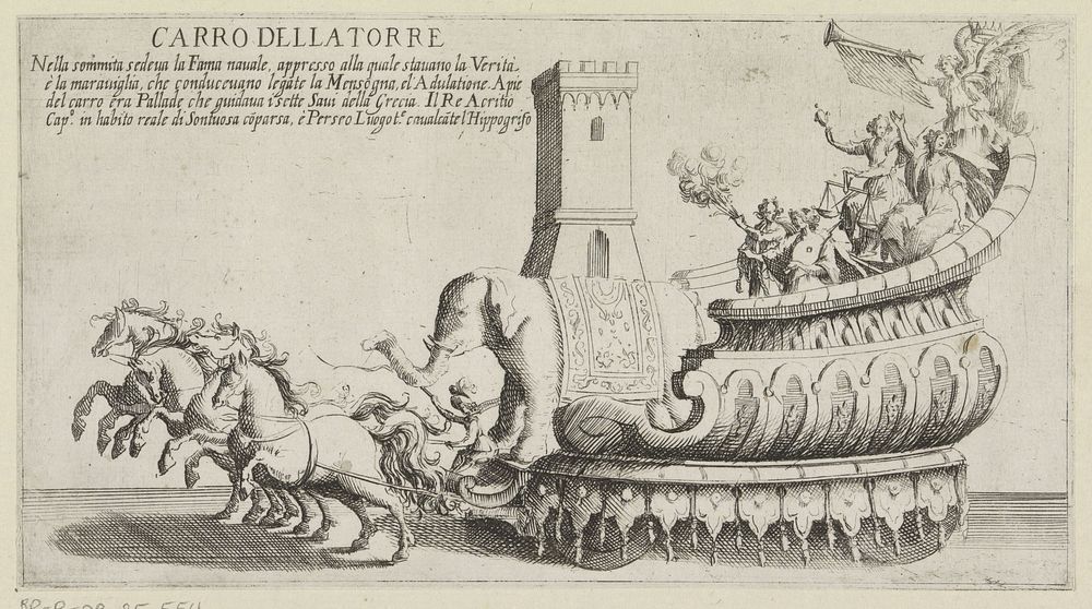 Triomfwagen van het Sienese district Torre (1632 - 1640) by Bernardino Capitelli