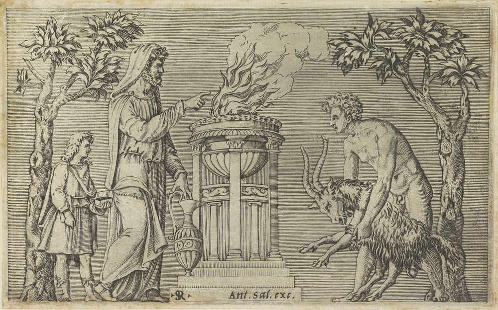 Het offer van een ram (1517 - 1562) by Marco Dente and Antonio Salamanca
