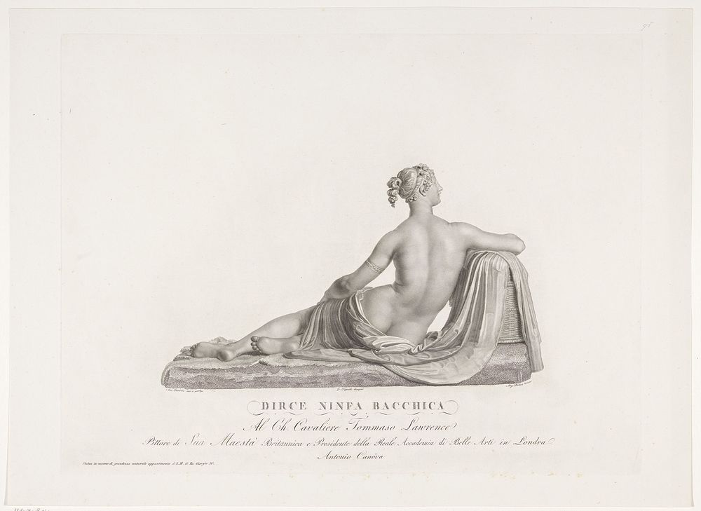 Dirce (1793 - 1838) by Angelo Bertini, Giovanni Tognolli, Antonio Canova, Antonio Canova and Thomas Lawrence