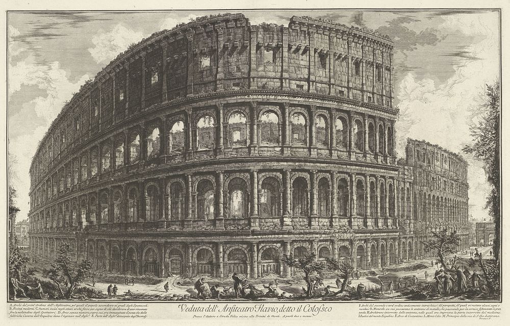 Colosseum te Rome (1748 - 1778) by Giovanni Battista Piranesi and Giovanni Battista Piranesi