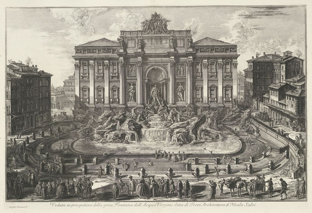 Trevifontein te Rome (1748 - 1778) by Giovanni Battista Piranesi and Giovanni Battista Piranesi
