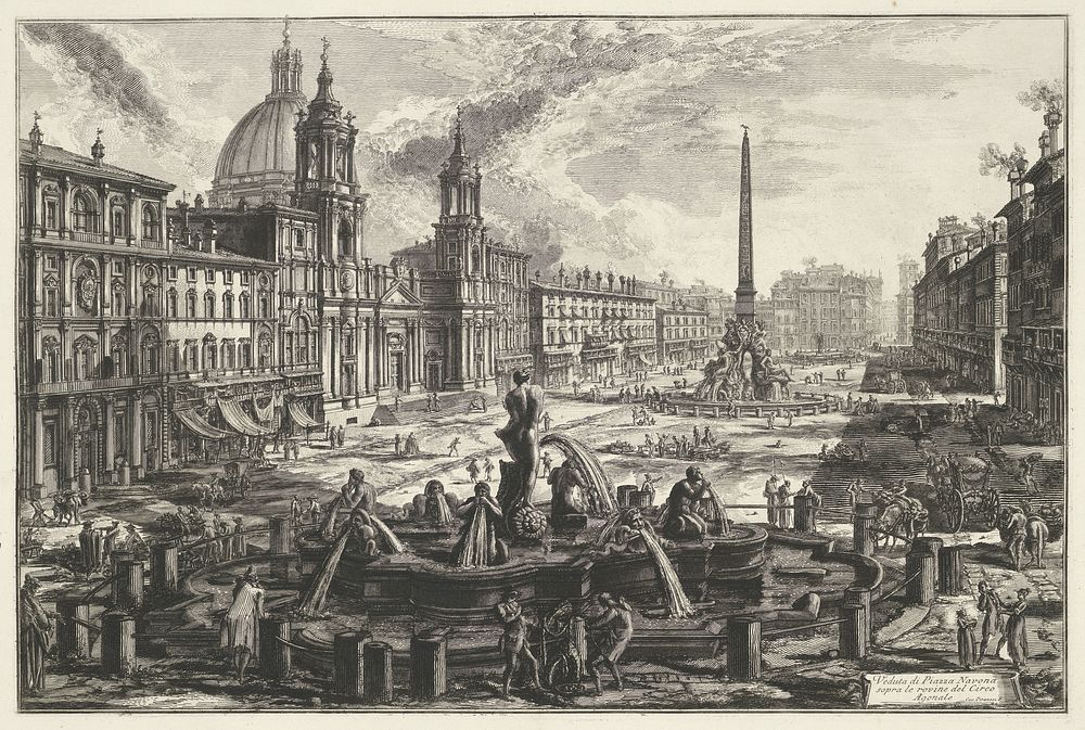 Piazza Navona te Rome (1748 - 1778) by Giovanni Battista Piranesi and Giovanni Battista Piranesi