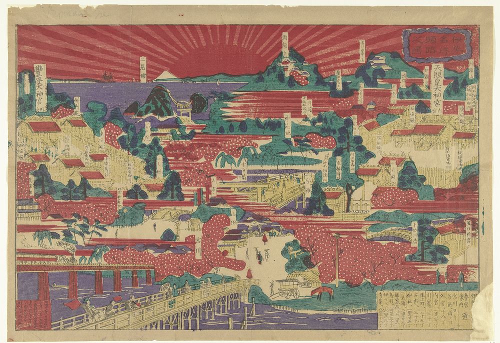 Routekaart voor de beroemde plekken in Ise (1900) by Nishida Shinshichi