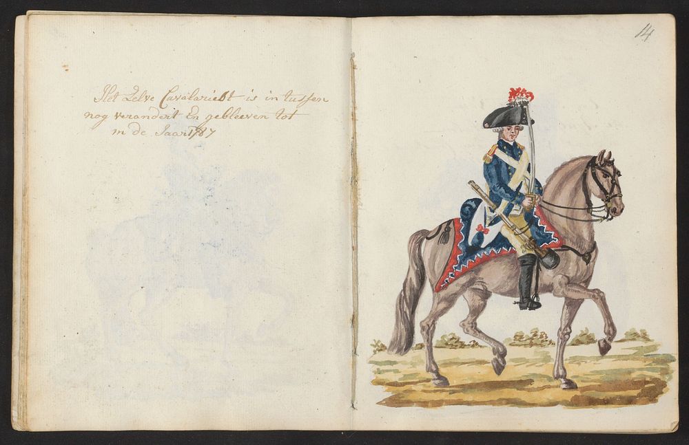Uniform van de cavalerie van het Amsterdamse exercitiegenootschap 1787 (1795) by S G Casten