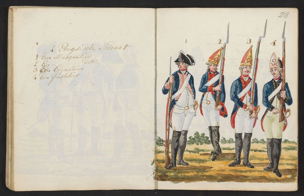 Uniformen van Pruisische soldaten (1795 - 1796) by S G Casten