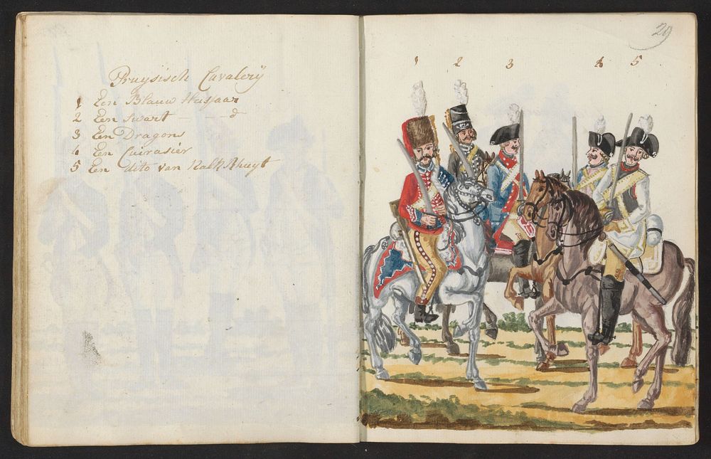 Uniformen van Pruisische cavalerie (1795 - 1796) by S G Casten