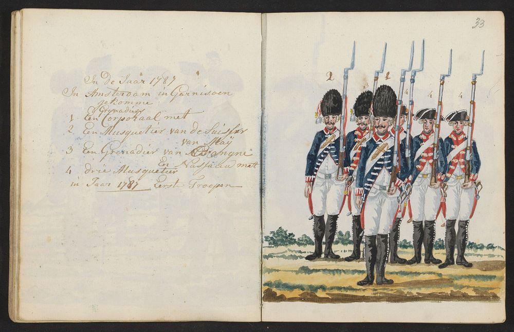 Eerste troepen in Amsterdam in 1787 (1795 - 1796) by S G Casten
