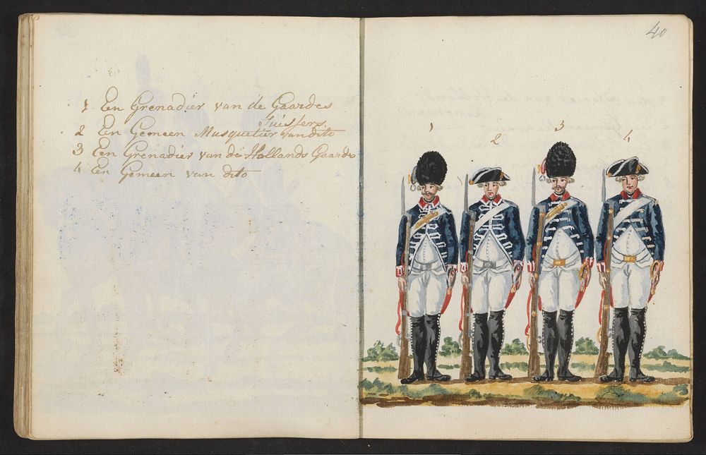 Uniformen van Grenadiers en Musketiers (1795 - 1796) by S G Casten