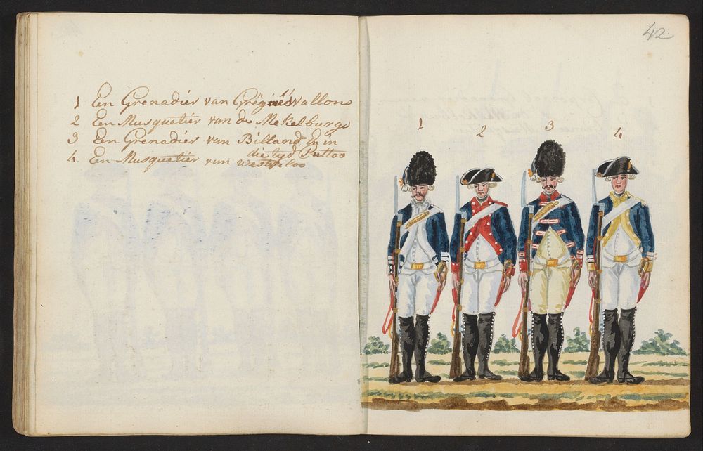 Uniformen van Grenadiers en Musketiers (1795 - 1796) by S G Casten