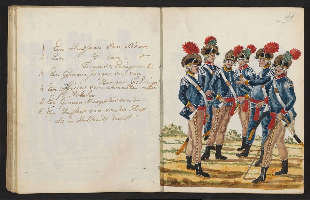 Verschillende uniformen (1795 - 1796) by S G Casten