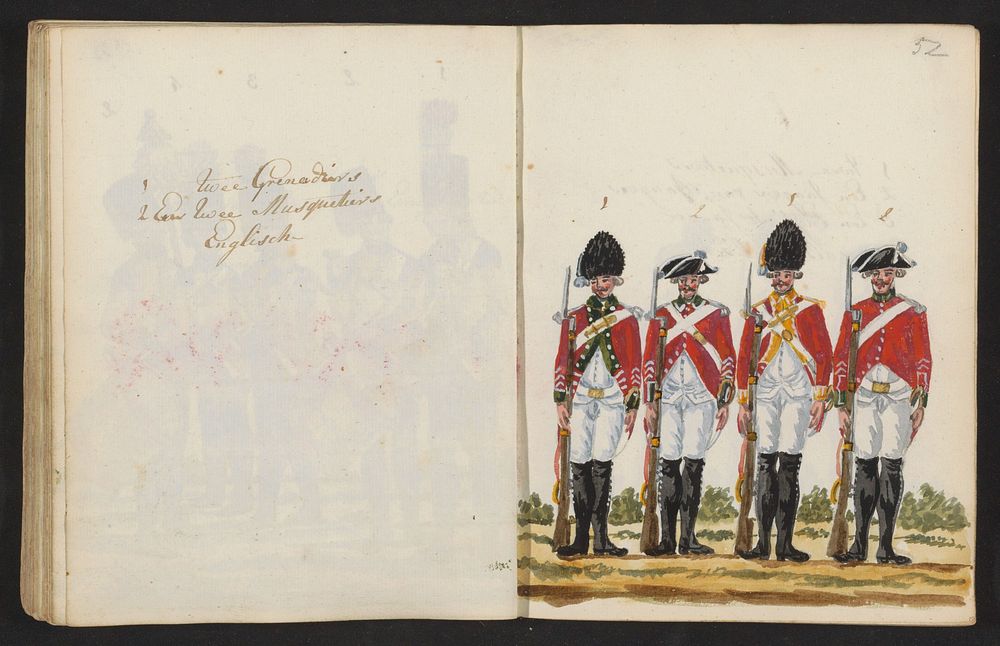 Uniformen van Engelse grenadiers en musketiers (1795 - 1796) by S G Casten