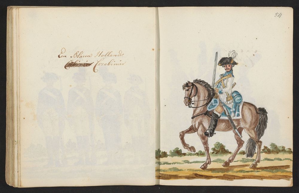 Uniform van een Hollandse karabinier (1795 - 1796) by S G Casten