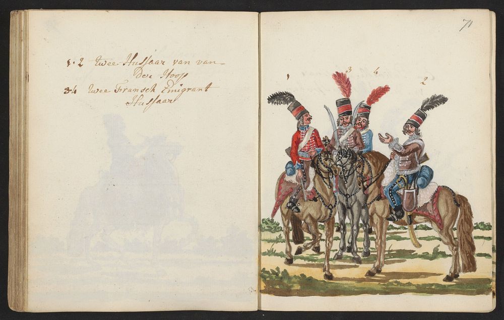 Uniform van Hollandse en Franse huzaren (1795 - 1796) by S G Casten
