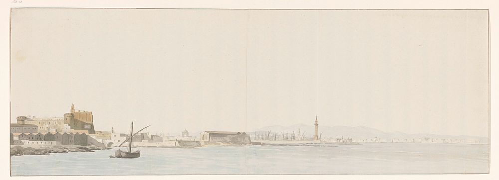 Gezicht op Napels vanaf zee (1778) by Louis Ducros