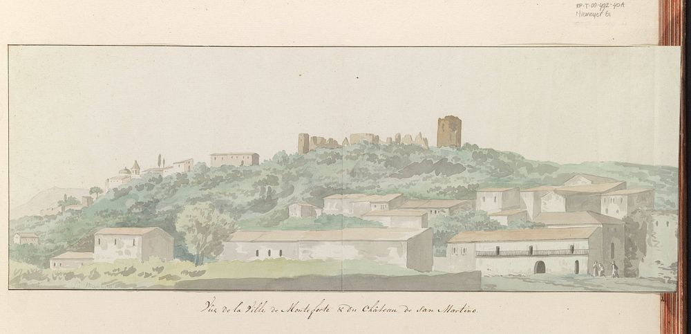Gezicht op Monteforte Irpino en Castello San Martino (1778) by Louis Ducros