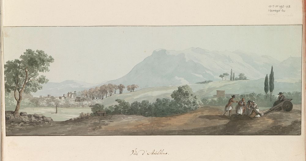 Gezicht op Avellino (1778) by Louis Ducros