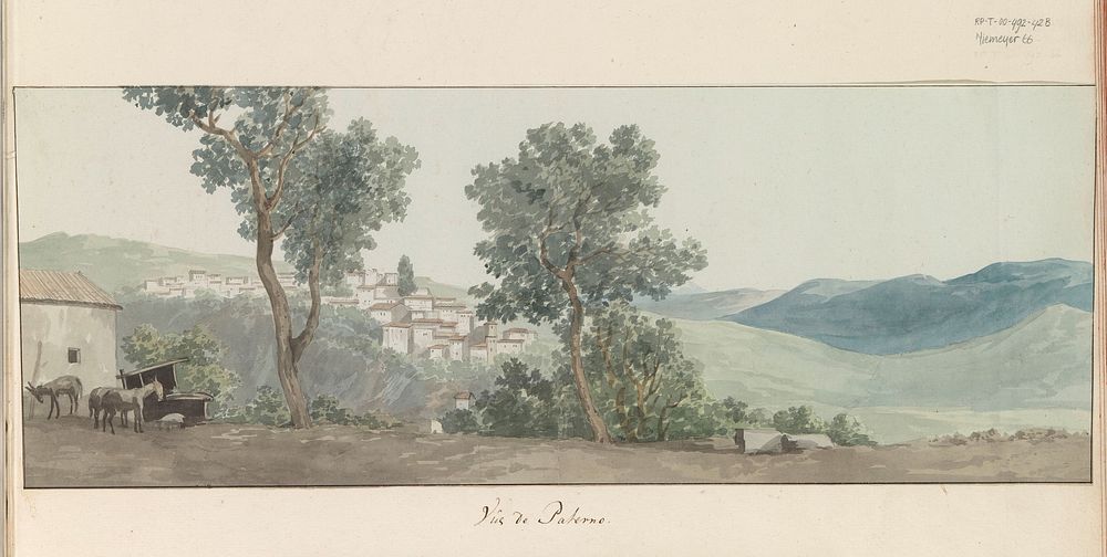 Gezicht op Paternò (1778) by Louis Ducros