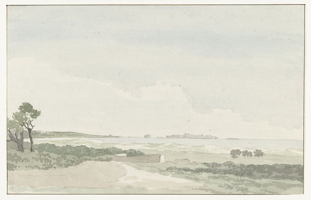 Vergezicht met de stad Gallipoli (1778) by Louis Ducros