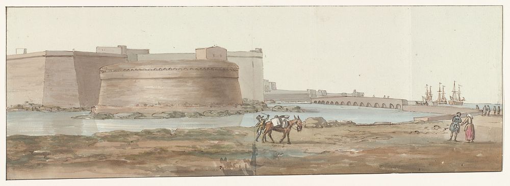 Gezicht op Gallipoli (1778) by Louis Ducros