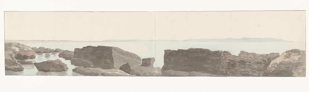 Gezicht op de ruïnes van het Fort Sarazin bij Tarente (1778) by Louis Ducros